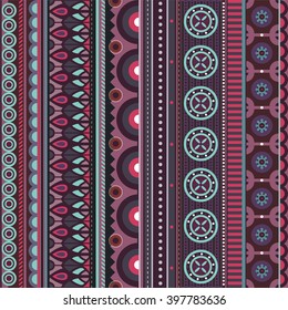Geometric vector various strips motifs in different color background
