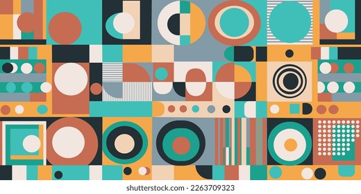 Geometric vector wallpaper. Scandinavian abstraction, swiss geometry. Used for printing on the surface, fabric, wallpaper, notebooks, packaging.