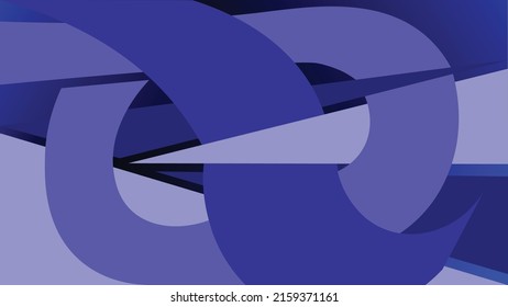 Geometrisches Vektorhintergrund. Dreiecke, die auf unterschiedliche Weise angeordnet sind, mit Lücken zwischen ihnen. Zwischen den Dreiecken ist eine große Welle verflochten. Gaps mit Farbverlauf-Farben gefüllt. Tapete in Farbtönen