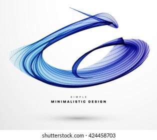 Geometric Vector Wave. Abstract Perspective Curve Lines Background