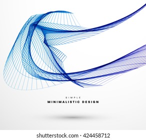 Geometric Vector Wave. Abstract Perspective Curve Lines Background