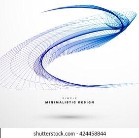 Geometric Vector Wave. Abstract Perspective Curve Lines Background
