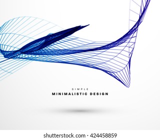 Geometric Vector Wave. Abstract Perspective Curve Lines Background