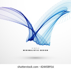 Geometric Vector Wave. Abstract Perspective Curve Lines Background