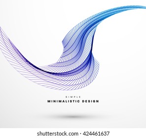 Geometric Vector Wave. Abstract Perspective Curve Lines Background