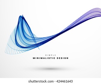 Geometric Vector Wave. Abstract Perspective Curve Lines Background