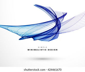 Geometric Vector Wave. Abstract Perspective Curve Lines Background
