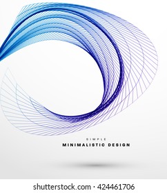 Geometric Vector Wave. Abstract Perspective Curve Lines Background
