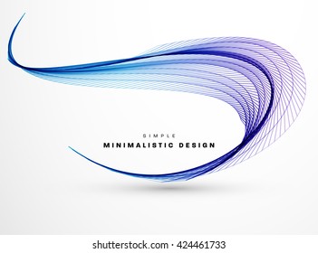Geometric Vector Wave. Abstract Perspective Curve Lines Background