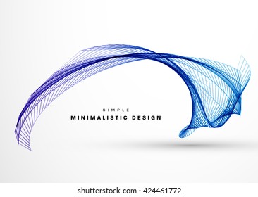 Geometric Vector Wave. Abstract Perspective Curve Lines Background