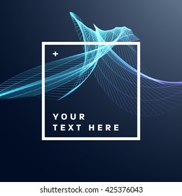 Geometric Vector Wave. Abstract Perspective Curve Lines Background