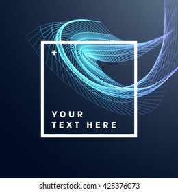 Geometric Vector Wave. Abstract Perspective Curve Lines Background