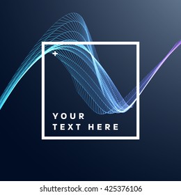 Geometric Vector Wave. Abstract Perspective Curve Lines Background