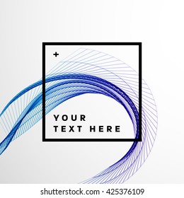 Geometric Vector Wave. Abstract Perspective Curve Lines Background