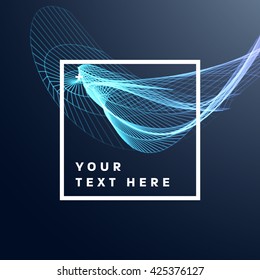 Geometric Vector Wave. Abstract Perspective Curve Lines Background