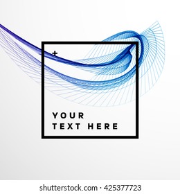 Geometric Vector Wave. Abstract Perspective Curve Lines Background