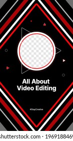 Geometric Vertical Banner for Social Media. Video Editing Content. Put your Content under Background. Vector illustration
