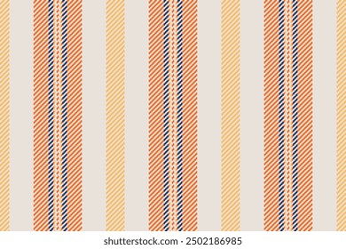 Tela geométrica de las líneas de la Vertical, Vector de moda del patrón del fondo. Textil de Vertical textura de rayas sin costuras en paleta de colores blanco y naranja.