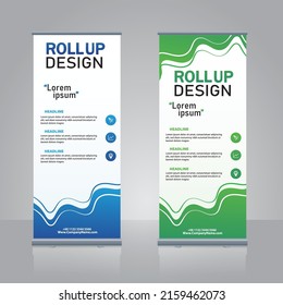 Geometric Vertical roll up, pull up, x banner template billboard, banner stand or flag design layout. modern abstract design.
