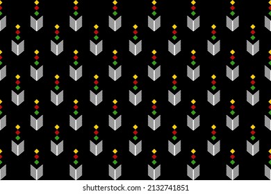 geometric vertical seamless pattern white abstract ethnic design Indigenous EP.53.Design for background, carpet, wallpaper, clothing, wrapping, Batik, fabric, Vector