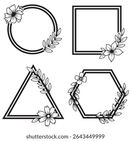 Geometric and Victorian Vintage Decorative Floral Frames Vector Collection

