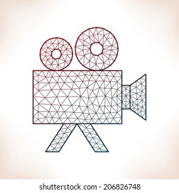 Geometric videocamera. For flyer, poster, article or other.