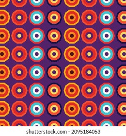 Geometric Vintage Colorful Shape Seamless Pattern Background For Greeting Card, Invitation Card, Banners, Landing Page, Cover Page, Presentation Background, Fabric, Textile.