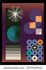 Geometric Vintage Colors Abstraction Background