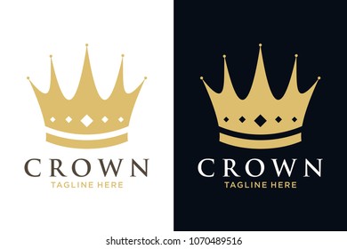 Geometric Vintage Creative Crown abstract Logo design vector template. Vintage Crown Logo Royal King Queen concept symbol Logotype concept icon.