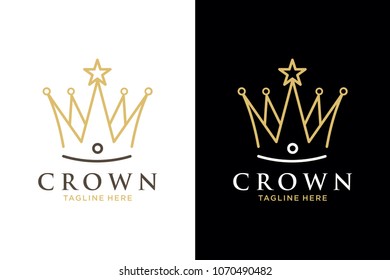 Geometric Vintage Creative Crown abstract Logo design vector template. Vintage Crown Logo Royal King Queen concept symbol Logotype concept icon.
