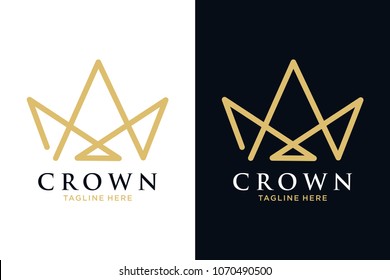 Geometric Vintage Creative Crown abstract Logo design vector template. Vintage Crown Logo Royal King Queen concept symbol Logotype concept icon.