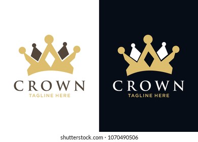 Geometric Vintage Creative Crown abstract Logo design vector template. Vintage Crown Logo Royal King Queen concept symbol Logotype concept icon.