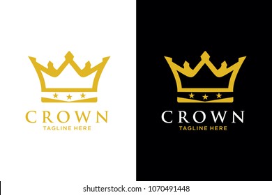 Geometric Vintage Creative Crown abstract Logo design vector template. Vintage Crown Logo Royal King Queen concept symbol Logotype concept icon.