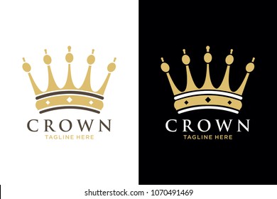 Geometric Vintage Creative Crown abstract Logo design vector template. Vintage Crown Logo Royal King Queen concept symbol Logotype concept icon.