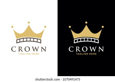 Geometric Vintage Creative Crown abstract Logo design vector template. Vintage Crown Logo Royal King Queen concept symbol Logotype concept icon.