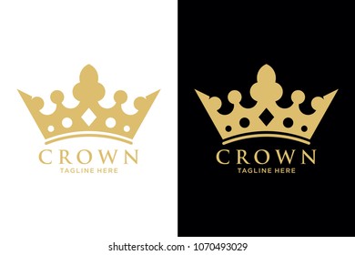 Geometric Vintage Creative Crown abstract Logo design vector template. Vintage Crown Logo Royal King Queen concept symbol Logotype concept icon.