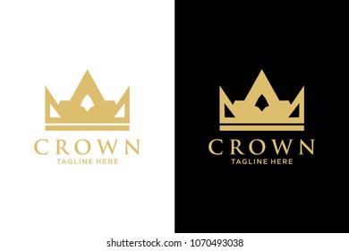 Geometric Vintage Creative Crown abstract Logo design vector template. Vintage Crown Logo Royal King Queen concept symbol Logotype concept icon.