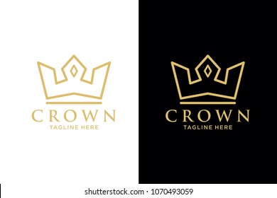 Geometric Vintage Creative Crown abstract Logo design vector template. Vintage Crown Logo Royal King Queen concept symbol Logotype concept icon.