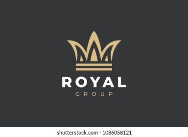 Geometric Vintage Creative Crown abstract Logo design vector template. Vintage Crown Logo Royal King Queen concept symbol Logotype concept icon. 