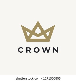 Geometric Vintage Creative Crown abstract Logo design vector template. Vintage Crown Logo Royal King Queen concept symbol Logotype concept icon.