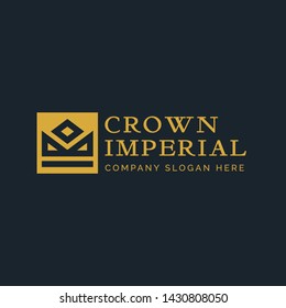 Geometric Vintage Creative Crown abstract Logo design vector template. Vintage Crown Logo Royal King Queen concept symbol Logotype concept icon.