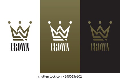 Geometric Vintage Creative Crown abstract Logo design vector template. Vintage Crown Logo Royal King Queen concept symbol Logotype concept icon.