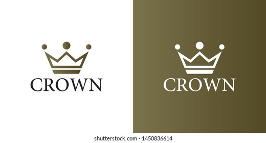 Geometric Vintage Creative Crown abstract Logo design vector template. Vintage Crown Logo Royal King Queen concept symbol Logotype concept icon.