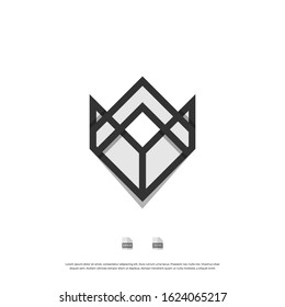 Geometric Vintage Creative Crown abstract Logo design vector template. Vintage Crown Logo Royal King Queen concept symbol Logotype concept icon.
