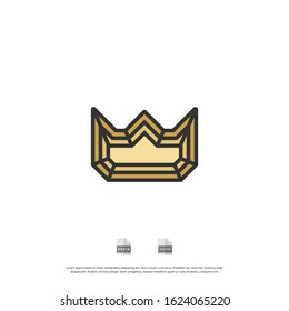 Geometric Vintage Creative Crown abstract Logo design vector template. Vintage Crown Logo Royal King Queen concept symbol Logotype concept icon.