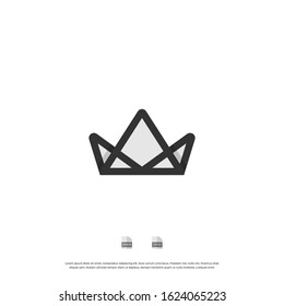 Geometric Vintage Creative Crown abstract Logo design vector template. Vintage Crown Logo Royal King Queen concept symbol Logotype concept icon.