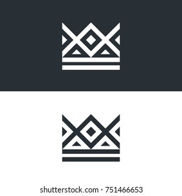 Geometric Vintage Creative Crown abstract Logo design vector template. Vintage Crown Logo Royal King Queen concept symbol Logotype concept icon. 