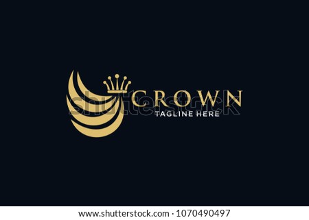 Geometric Vintage Creative Crown abstract Logo design vector template. Vintage Crown Logo Royal King Queen concept symbol Logotype concept icon.