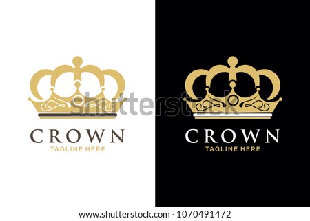 Geometric Vintage Creative Crown abstract Logo design vector template. Vintage Crown Logo Royal King Queen concept symbol Logotype concept icon.