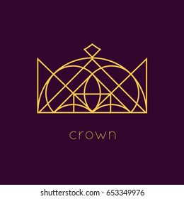 Geometric vintage crown. King crown. Logo Template. Vector illustration eps10.